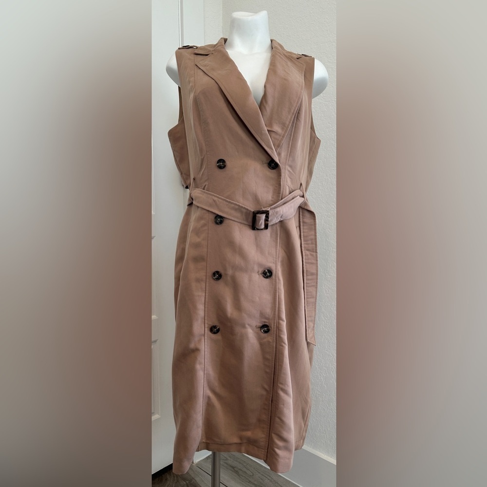 White House Black Market Tan Sleeveless Dress
